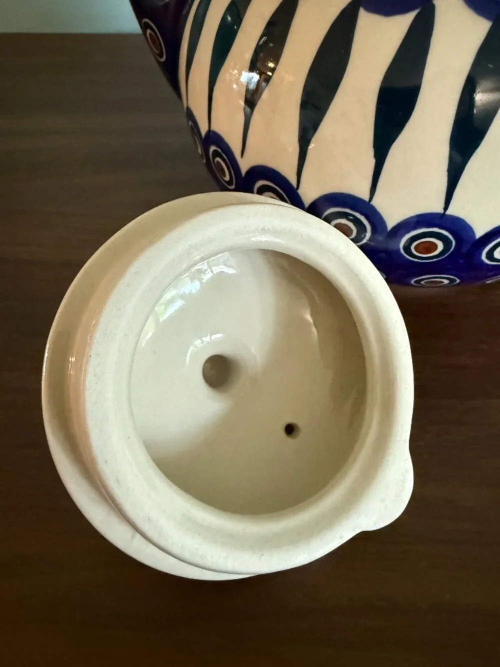 Boleslawiec Polish Pottery Teapot - Painted Peacock Pattern - FREE Shipping